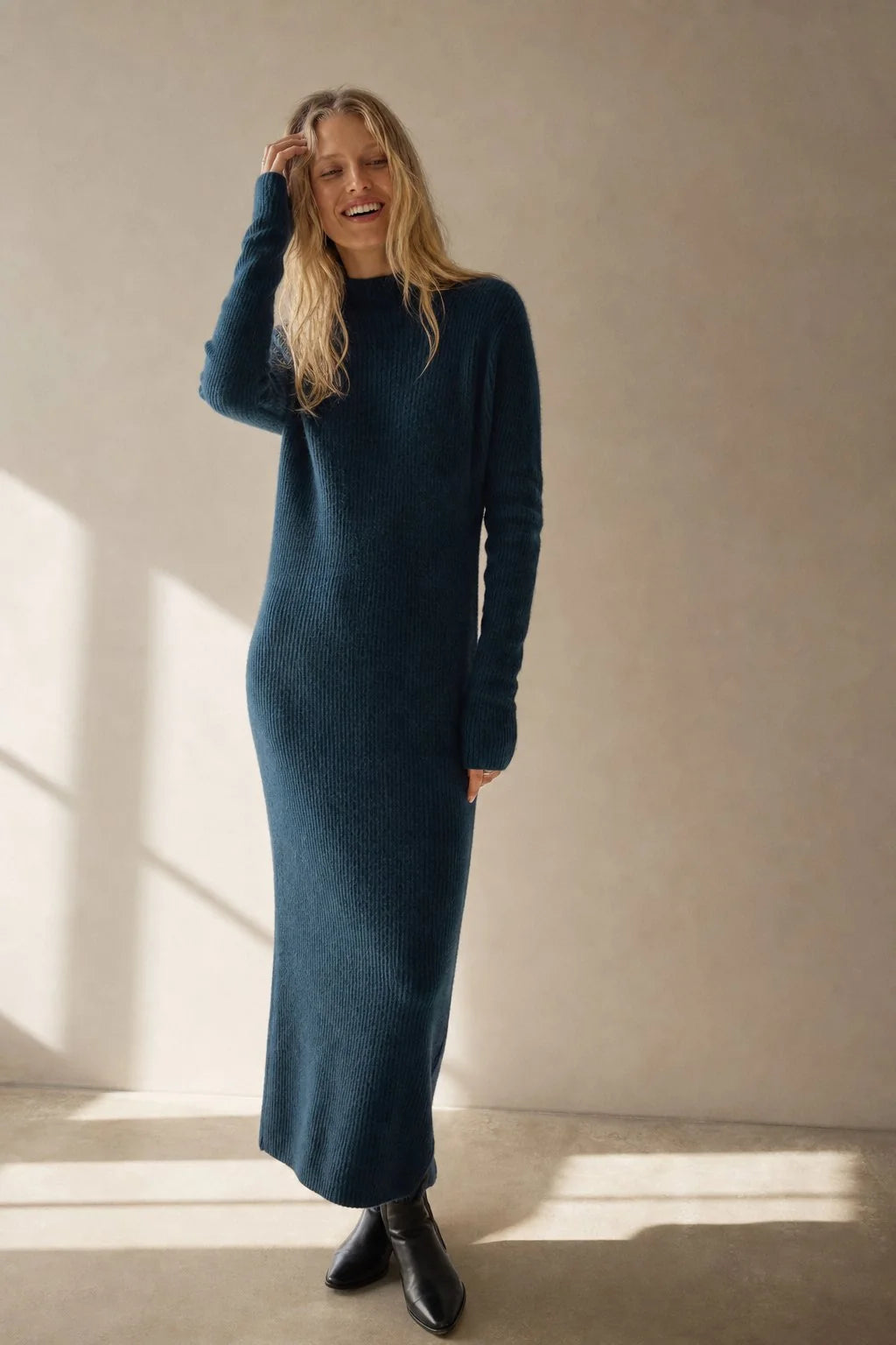 The Luxe Ribbed Turtleneck Dress