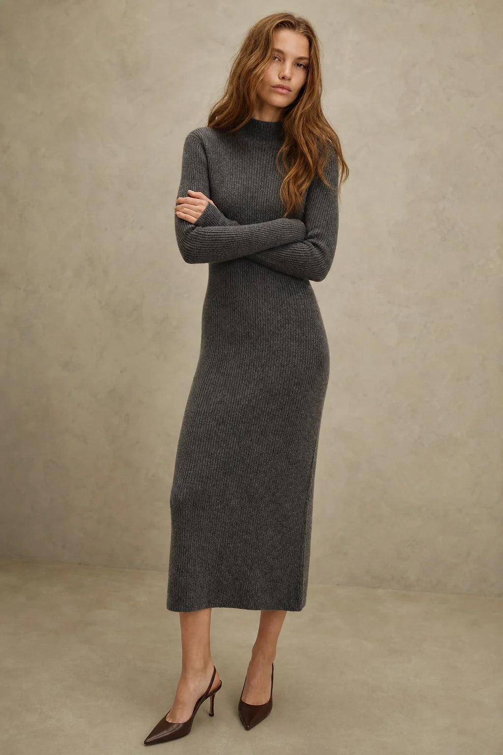 The Luxe Ribbed Turtleneck Dress